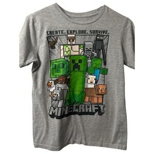 Minecraft Boys Large gray t shirt‎